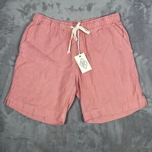 Alex Crane Bo Shorts Watermelon Pink Linen Drawstring Men’s XS NWT